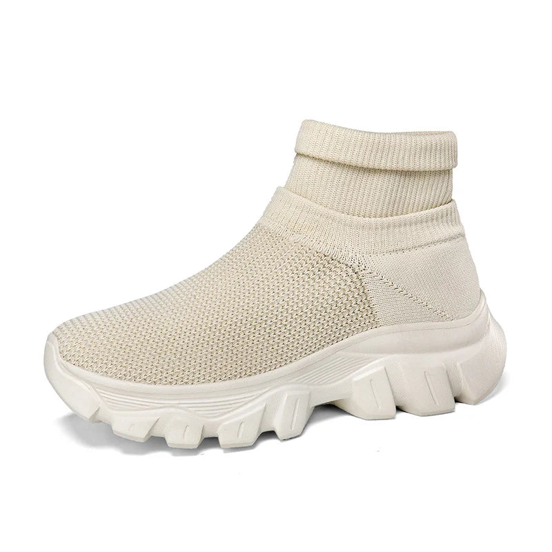 Ultralight Running Shoes 45 Size Mens Sock Trainers Fashion Breathable Sock Sneakers Woman High top Sport Sneaker Platform Shoes