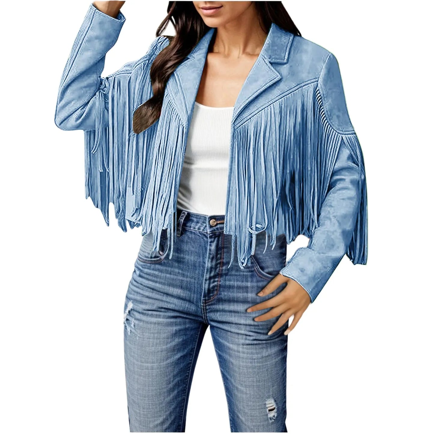 Jackets For Women Trendy Dressy 2024 Women Fashion Fringe Faux Suede Leather Fashion Tassel Motorcycle Casaco Inverno Feminino