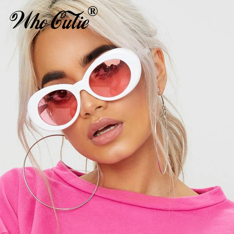 WHO CUTIE Vintage Small Oval Sunglasses