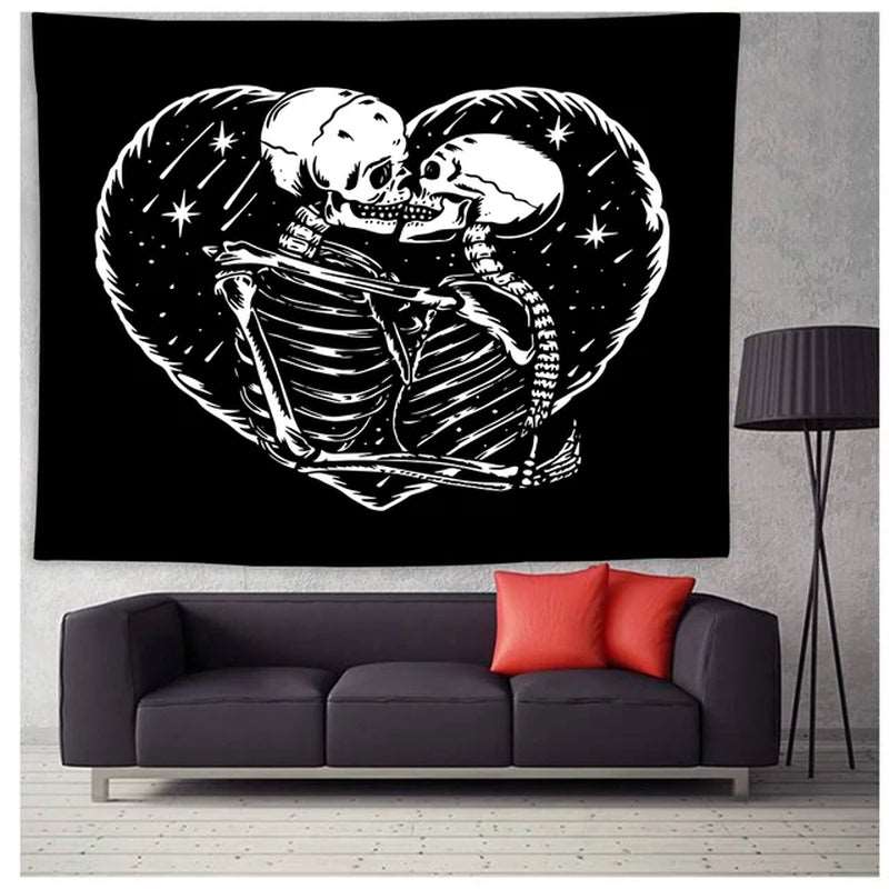 Kiss Tapestry Black White Tapestry Men Women Kissing Lovers Tapestry Aesthetic Tapestry Abstract Tapestry for Bedroom